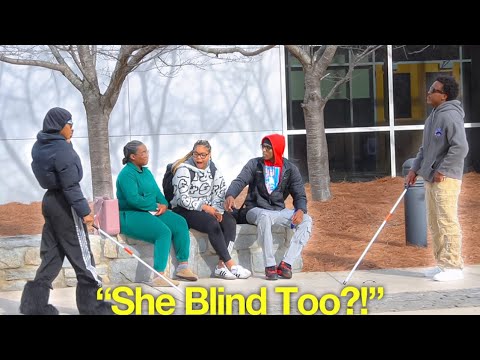 Staring At People Then Acting BLIND Prank W/ My Sister !