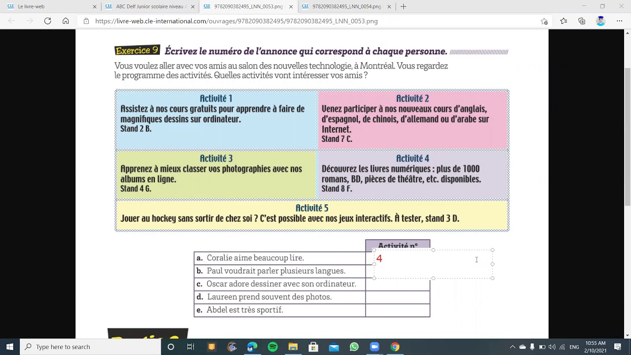 Fr-G8-DELF A2-CE-Page 51-Ex 9 & 10