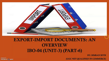 IBO-04 || LECTURE-6 || LEGAL DOCUMENTS OF EXPORTS AND IMPORTS || UNIT-3 || IGNOU || M.COM 🚢✈🚊