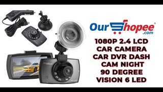 1080P 2.4 LCD Car Camera Car DVR Dash Cam Night 90 degree Vision 6 LED