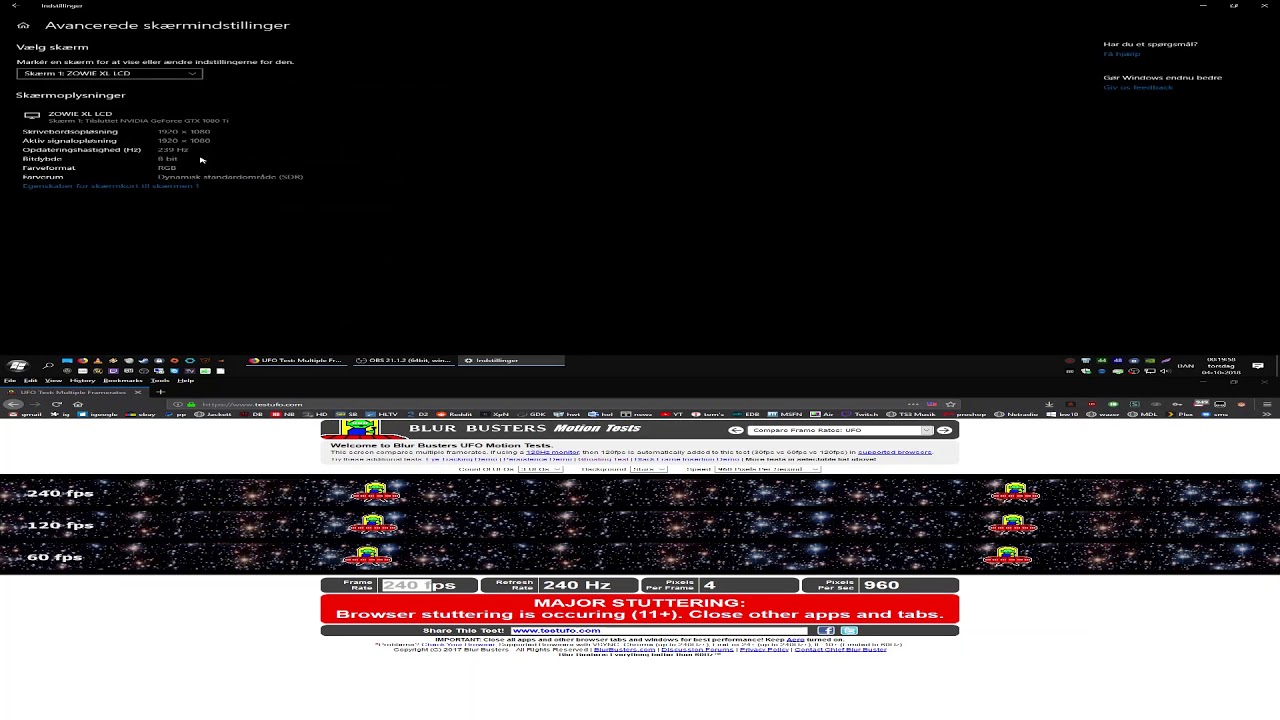 Monitor Stuttering Example dualscreen 240hz + 240hz monitors = No stuttering. 60hz + 240hz example ...