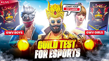 FREE FIRE LIVE GUILD TEST || 1V2 1V3 & 1V4 PASS GUILD TEST PLAY ESPORTS #freefire #shorts #guildtest