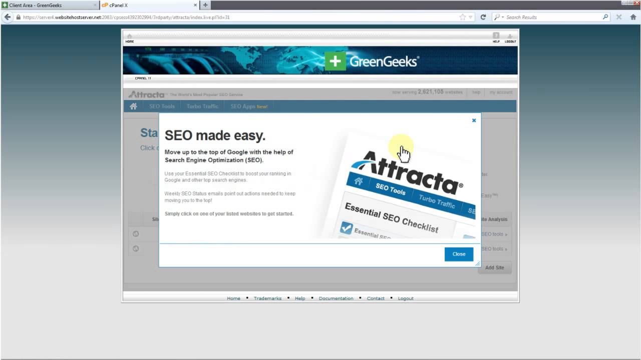 How to Enable Attracta SEO Tools on GreenGeeks