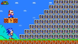 Can Mario Collect 999 Sonic's Monitors in New Super Mario Bros.Wii?? | Game Animation