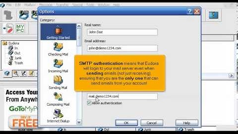 Creating an email account in Eudora