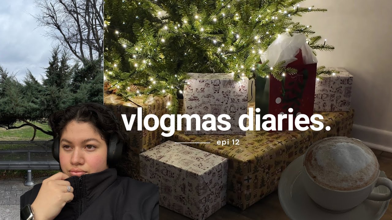 vlogmas diaries🎄:  winter hot girl walk, wrapping presents, holiday treats + more [12] 
