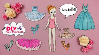 NEW WARDROBE FOR PAPER DOLL BALLERINA DRESS UP DIY CLOTHES AND SHOES HANDMADE