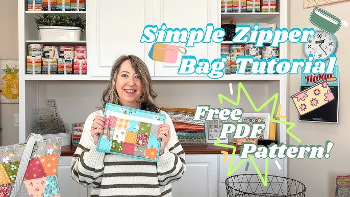 How To Make a Project Bag, Lined with Zipper, perfect for Cross