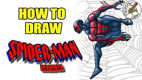 How to draw Spiderman 2099 step by step narrated drawing tutorial
