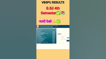 vbspuBEd 4 th semester results|msdsu bed results|vbspu bed results 2023 #vbspu #msdsu #result #exam