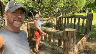 Part Two Of Hannah’s Rustic Log Bed. Made From Old Barn Poles ,and Fence Post.