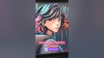 How to Sculpt Cool Girl 😎✍️⭐️ #art #blender #sculpture