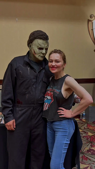 With the actress Monica Keena from Jason vs Freddy 2003 #michaelmyers #jasonvoorhees #shorts