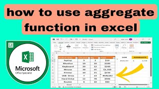 how to use aggregate function in excel