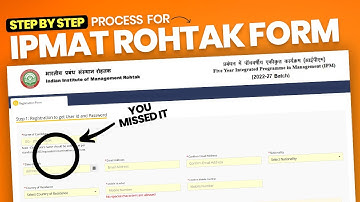 IPMAT Rohtak Form Filling - Step by Step Process