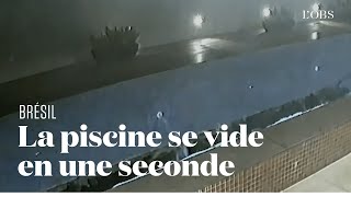 Une piscine s’effondre et se vide en une seconde