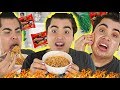 2X SPICY RAMEN NOODLE WHILE DOING MY MAKEUP CHALLENGE!!! yikes ...