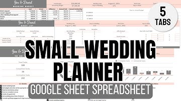 Small Wedding Planner Spreadsheet (Google Sheets)