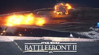 STAR WARS: BATTLEFRONT 2 All Space Ship Explosion Scenes (Star Destroyer, Death Star II, X-Wing)