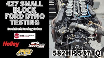 582HP Borla Stack Injected 427 Small Block Ford Dyno Testing for Backdraft Racing Cobra at Prestige