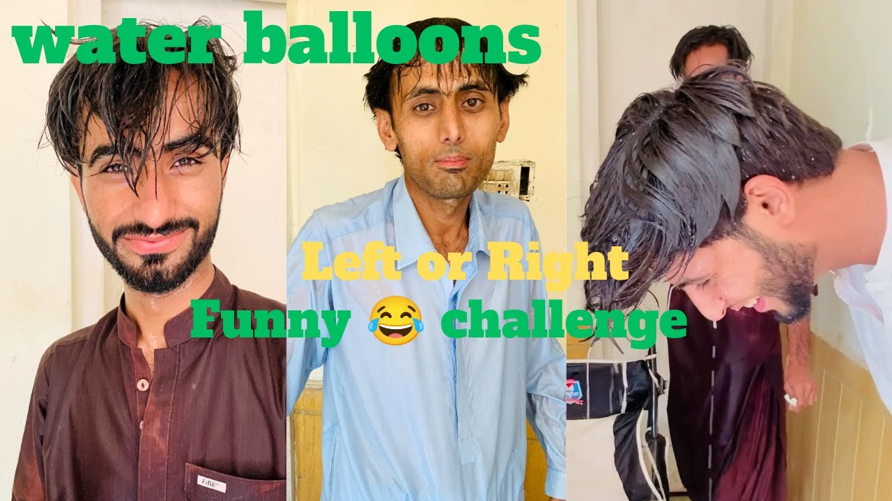 Water balloon 😅 left or right funny challenge wait for end 🤣 