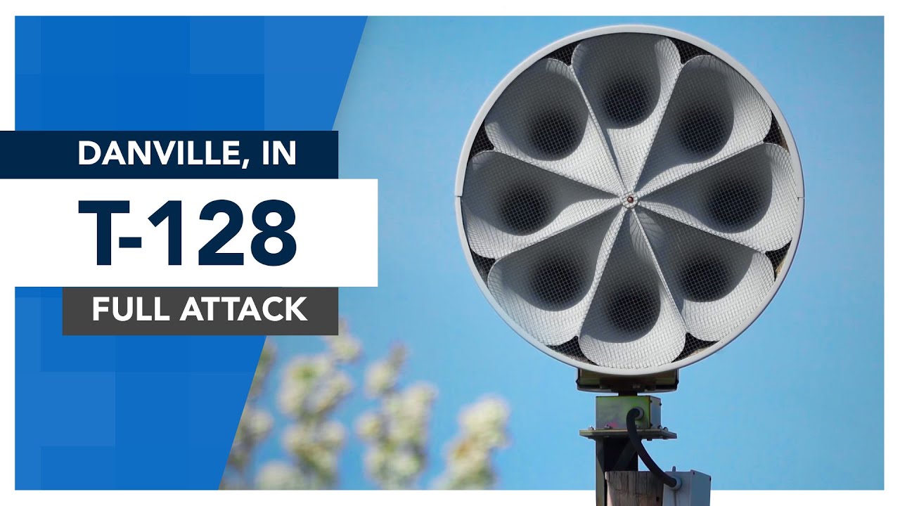 American Signal T-128 | Full Attack | Danville, IN (Hendricks Co.Tornado Siren Test)