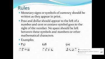 Nemeth Braille Code Part 7 - Monetary Signs