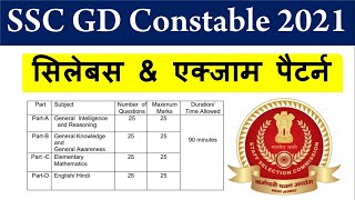 SSC GD Syllabus 2021 | SSC GD Syllabus in Hindi 2021| SSC GD 2021 | SSC GD