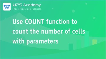 [WPS Academy] 1.5.5 Excel: Use COUNT function to count the number of cells with parameters