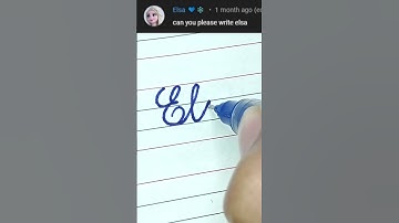 Elsa - Beautiful name in Cursive writing | Cursive writing for beginners | #shorts