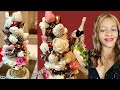 DIY Chocolate Covered Strawberry &amp; Rose Tower For Beginners  #dippedstrawberry  #tower #chocolate