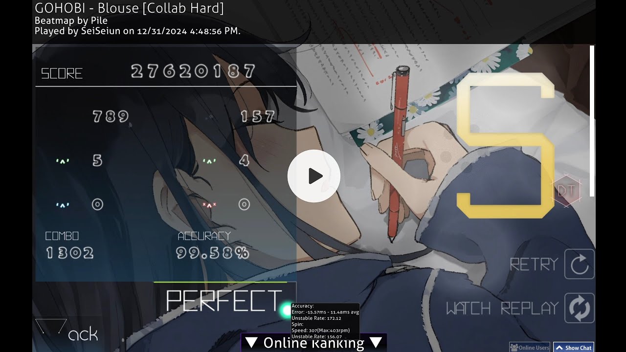 「osu!」Blouse [Collab Hard] (Pile) DT 197pp FC - YouTube