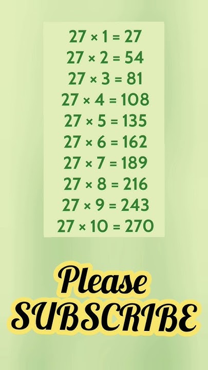 Table of 27 | Multiplication table of 27 | 27 ka table | 27 ka pahada ...
