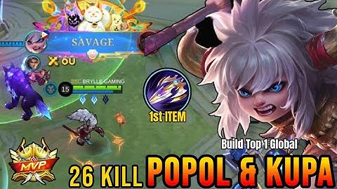 26 KILLS + SAVAGE!! NEW META POPOL AND KUPA 1st ITEM SEA HALBERD - Build Top 1 Global Popol and Kupa