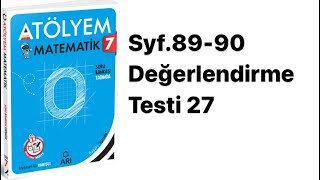 7Sinif Atölyem S89-90 Değerlendi̇rme Testi̇ 27