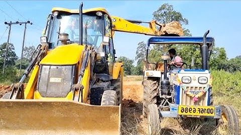 Jcb 3dx Backhoe Machine Loading Red Mud In Mahindra and Newholland Tractor | Jcb and Tractor Video