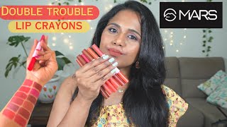 WOW 😱 2 lipsticks in one 😍 | New Mars double trouble lip crayon | Swatches and Review