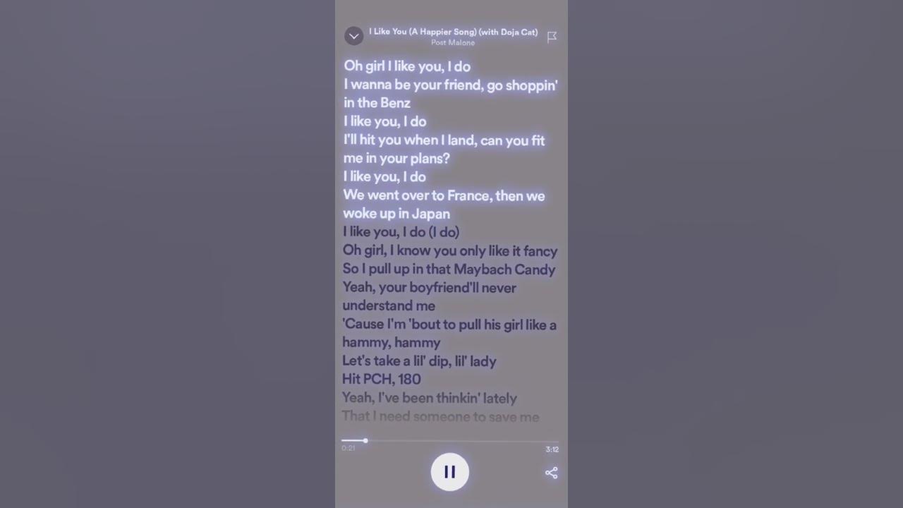 I like you post Malone sped up with lyrics edit audio#spedup#songs#editaudio#ilikeyou#postmalone