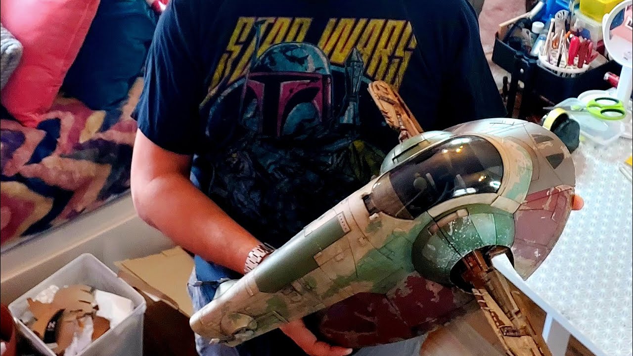 Hasbro Boba Fett Slave 1 custom weathering and modification.