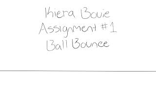 Assignment 1 - Ball Bounce