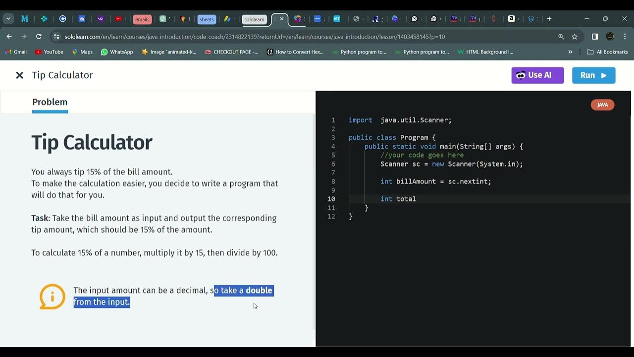 09 Taking User Input | Introduction to Java | Sololearn - YouTube