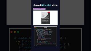 Full Curved Slide-Out Menu Animation | HTML CSS JavaScript #Shorts Guide