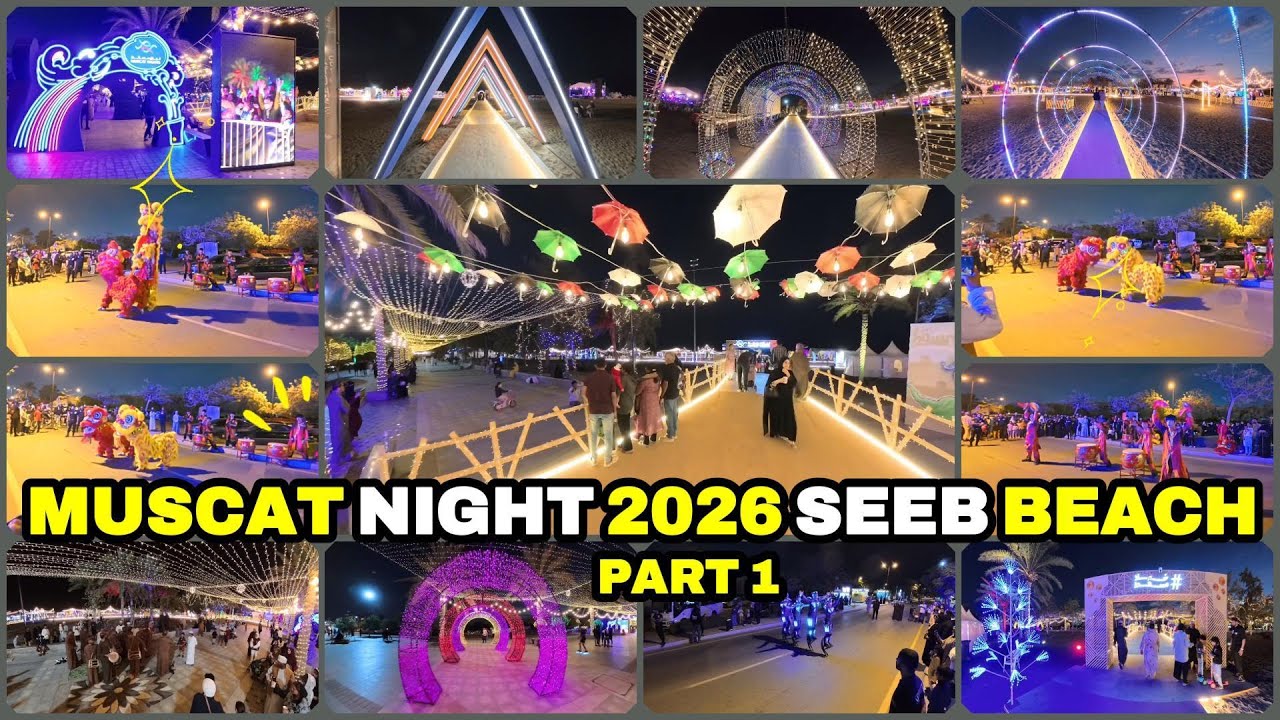 Muscat Night Festival Continues 🌃🔥 | Seeb Beach Oman | Part 2 | CineWheels 360