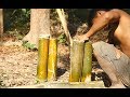 Primitive Technology, Make bamboo as bottle for take water from the river