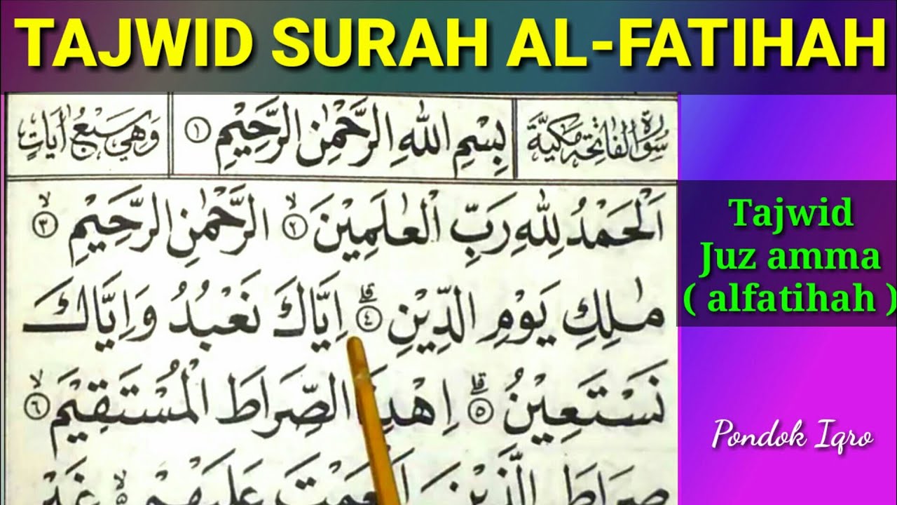 Tajwid Surah Al Fatihah Bacaan Tajwid Surah Al Fatihah Rujukan Muslim