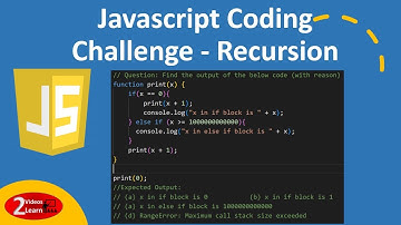 Javascript Coding Challenge : Find Code Output (Concept - Recursion)   - Episode 9