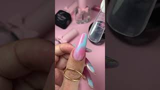 Color nail design with upper forms technique🩷 #naildesign