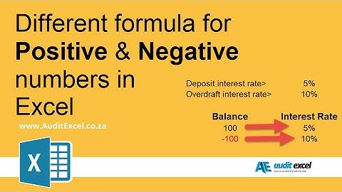 Positive vs Negative Numbers formula - Excel- interest with overdraft