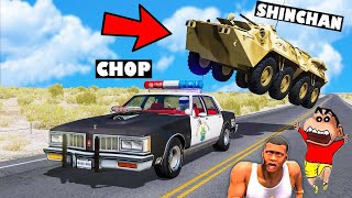 CHOR POLICE in BEAMNG DRIVE in HINDI with SHINCHAN and CHOP