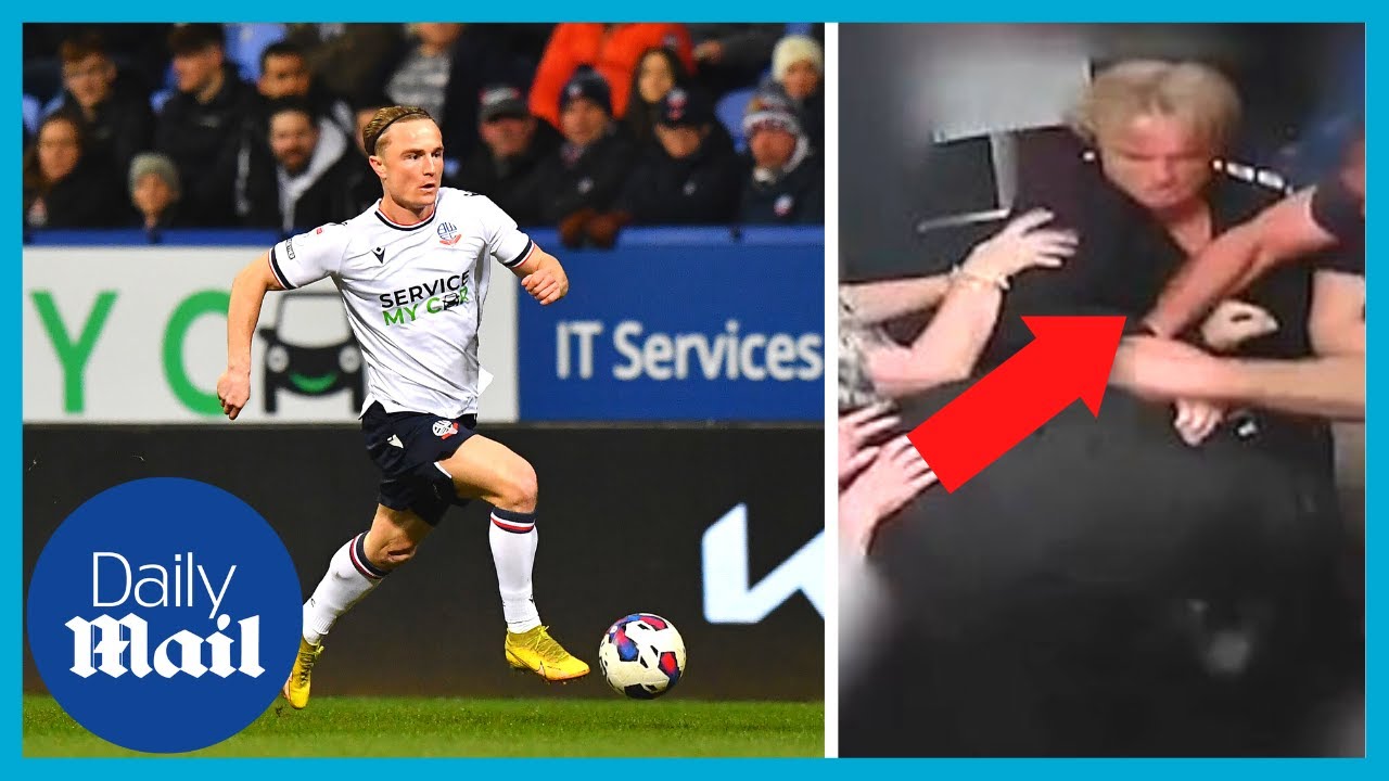 Shocking moment footballer Kyle Dempsey and dad beat up bouncer